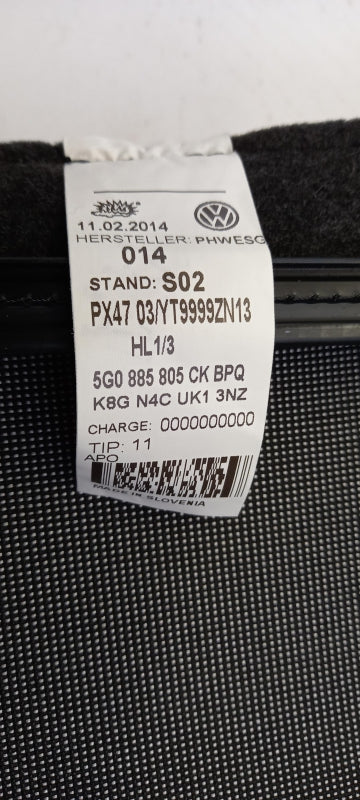 Original VW Golf 7 Sitzrücklehnenbezug Textil hinten links 5G0885805CKBPQ
