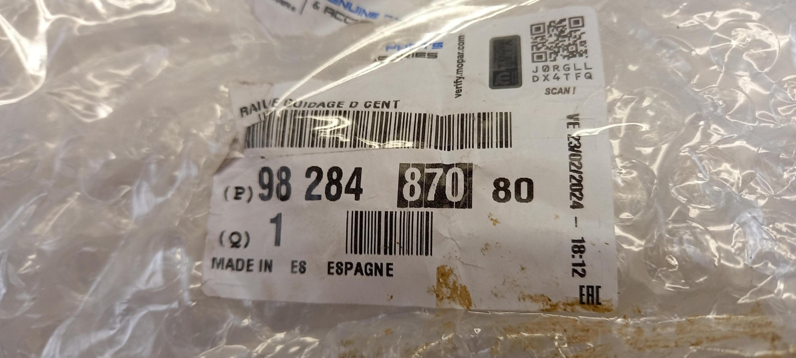 Original OE Peugeot Tür Führungsschiene 9828487080