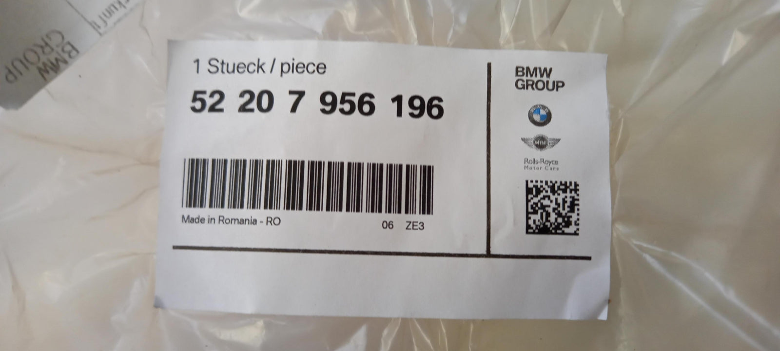 Original BMW 3er G20 Sitzrücklehnenbezug anthrazit gau hinten rechts 52207956196
