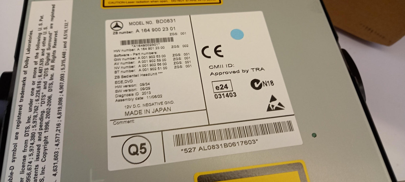 Original OE MERCEDES-BENZ Multimedia Haupteinheit A1649002301