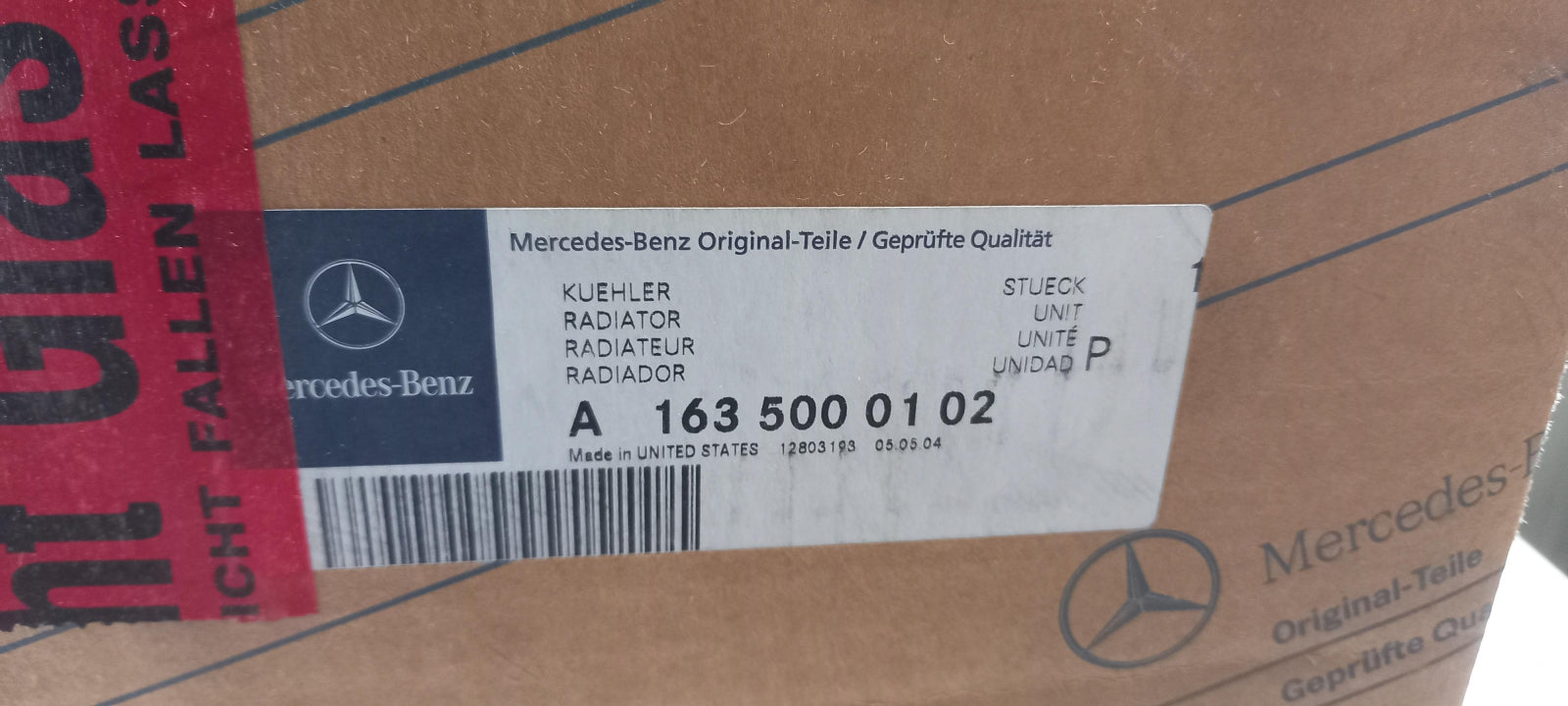 Original OE MERCEDES-BENZ Ladeluftkühler A1635000102