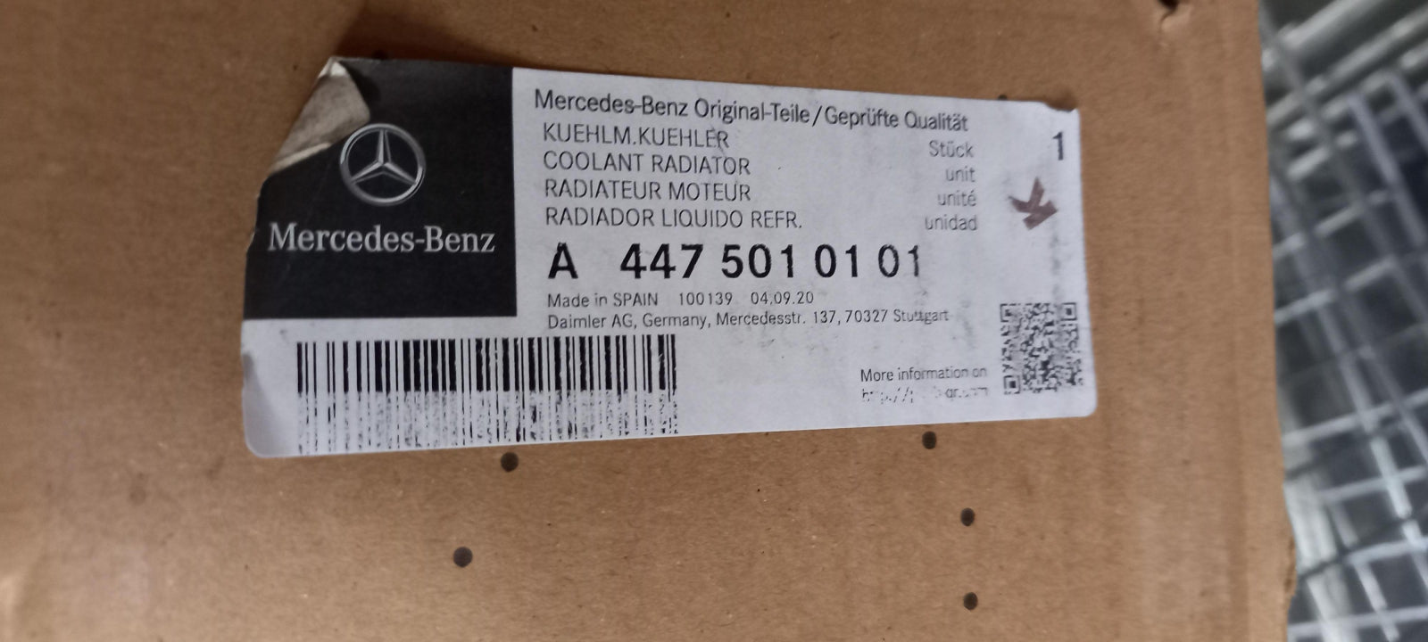 Original OE MERCEDES-BENZ Wasserkühler A4475010101