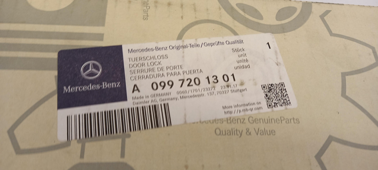 Original OE MERCEDES-BENZ Türschloss A0997201301