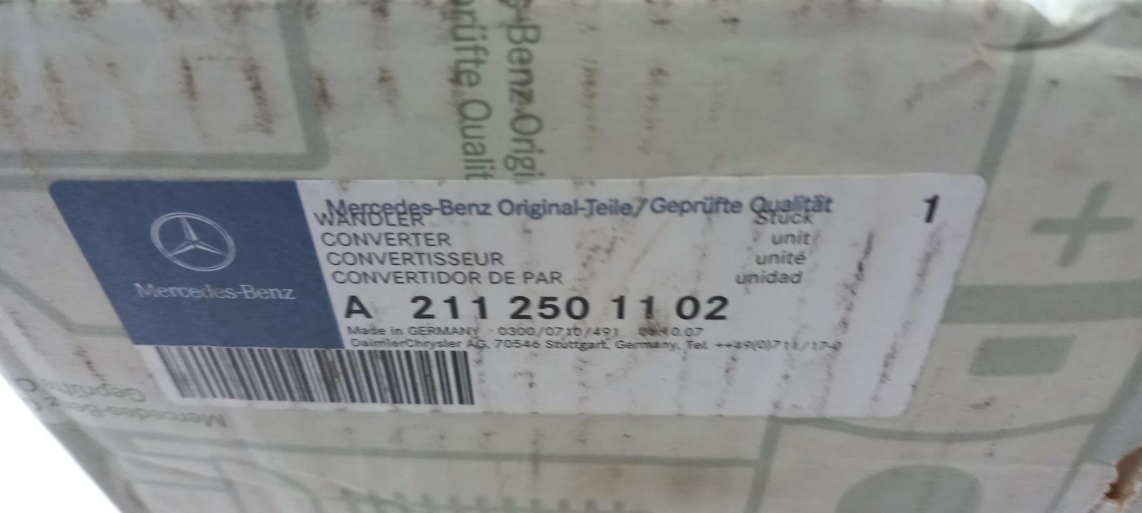 Original MERCEDES-BENZ W204 W210 C203 C209 W211 Drehmomentwandler A2112501102