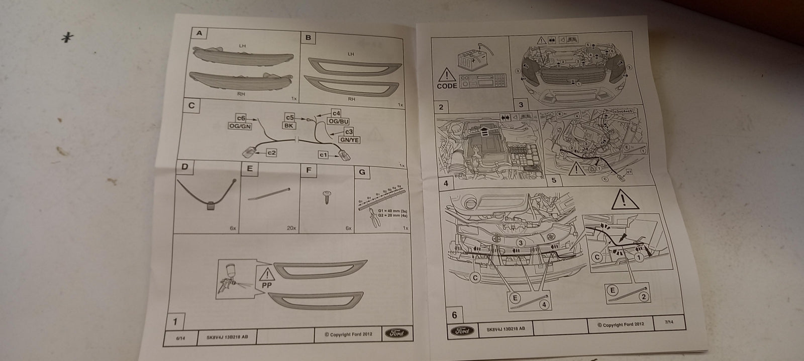 Original FORD Kuga 2008-2012 (CBV) Tagfahrlicht Satz 1799256