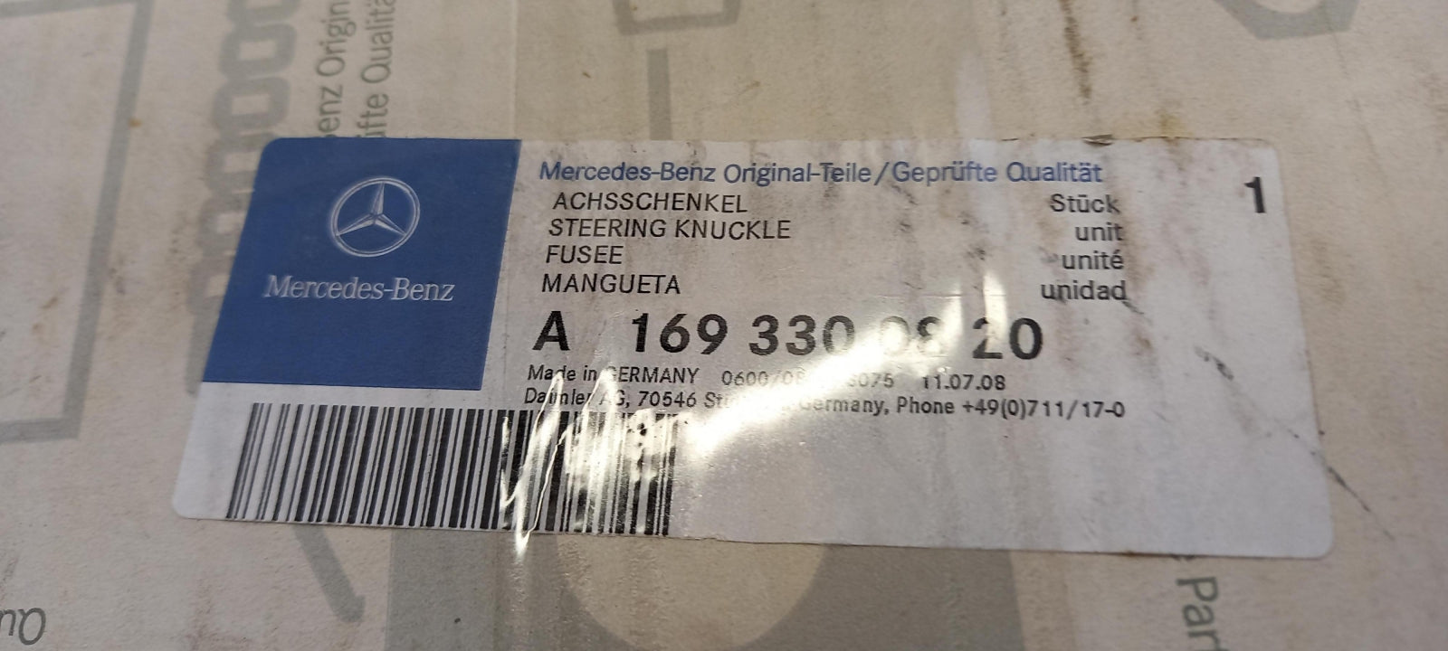 Original MERCEDES-BENZ A W169 B W245 Achsschenkel vorne rechts A1693300820