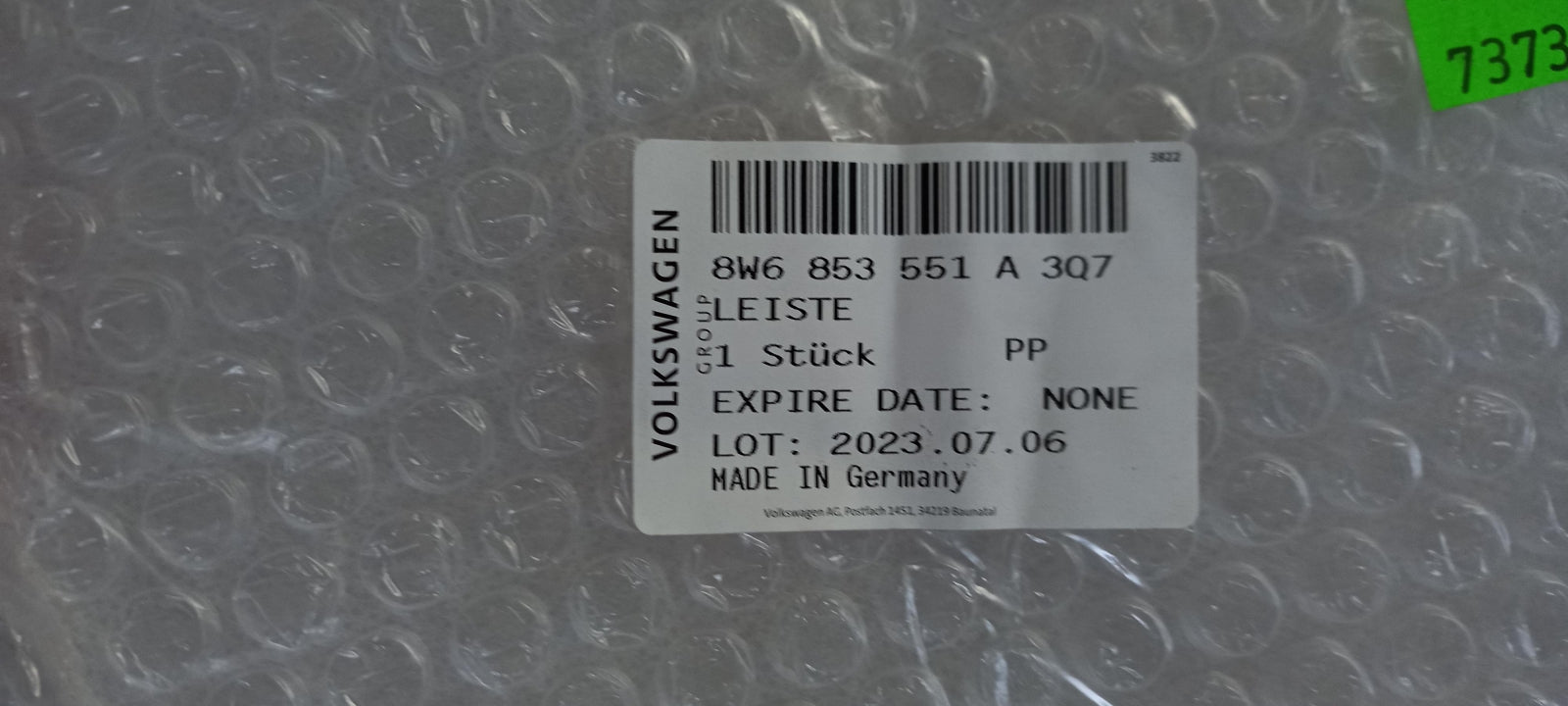 Original OE Volkswagen Stoßstangen Zierleiste 8W6853551A3Q7