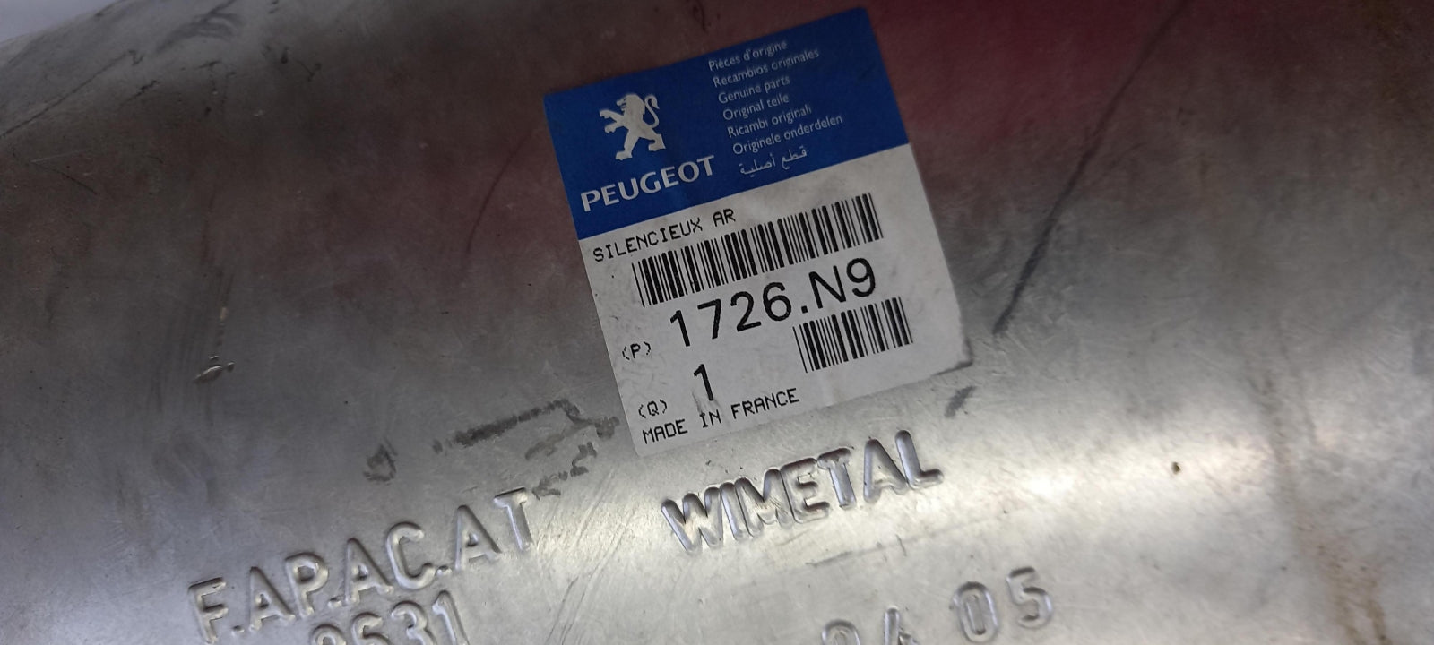 Original PEUGEOT 806 Expert CITROEN Evasion Jumpy Schalldämpfer 1726N9