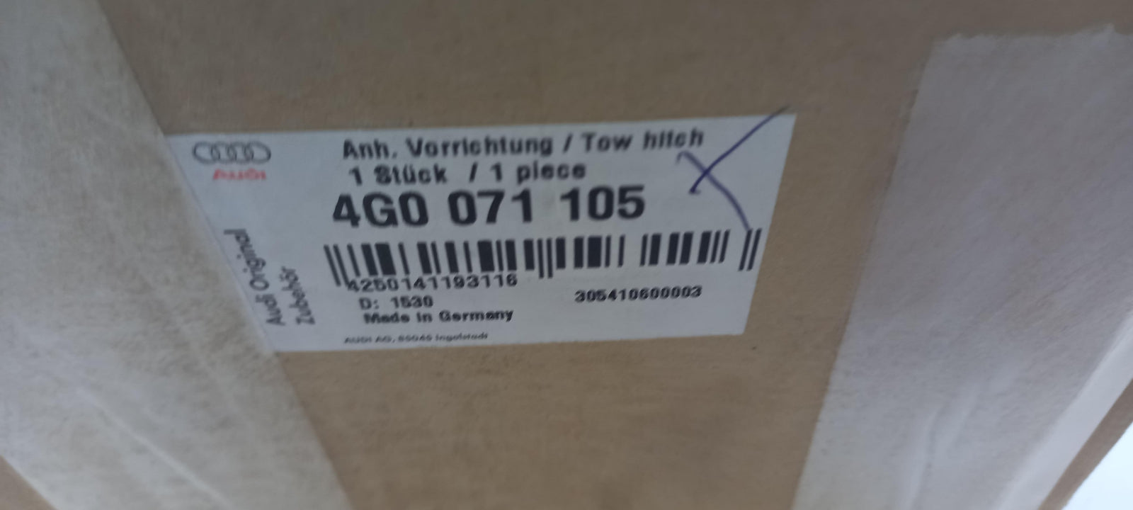 Original AUDI Nachrüstsatz für Fahrradträger zur 3. Fahrrades 4G0071105