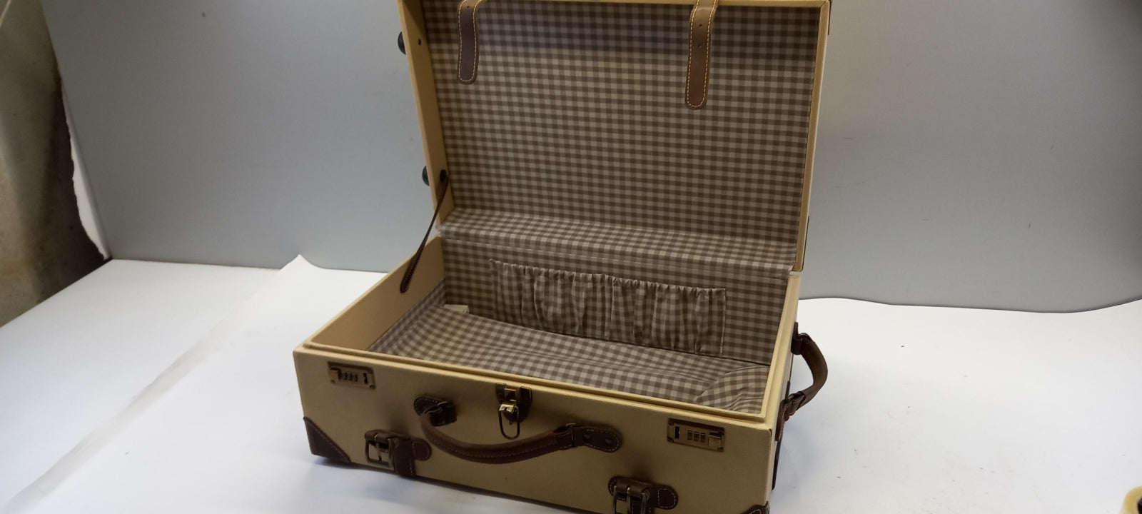 Original MERCEDES-BENZ Rollkoffer Trolley Retro Style beige B66041489