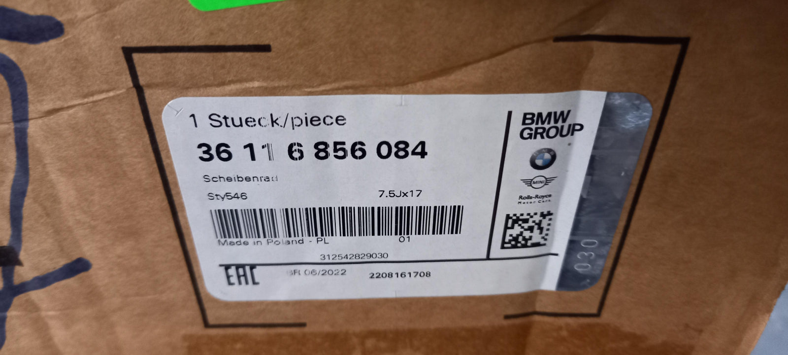 Original OE BMW Felge 36116856084