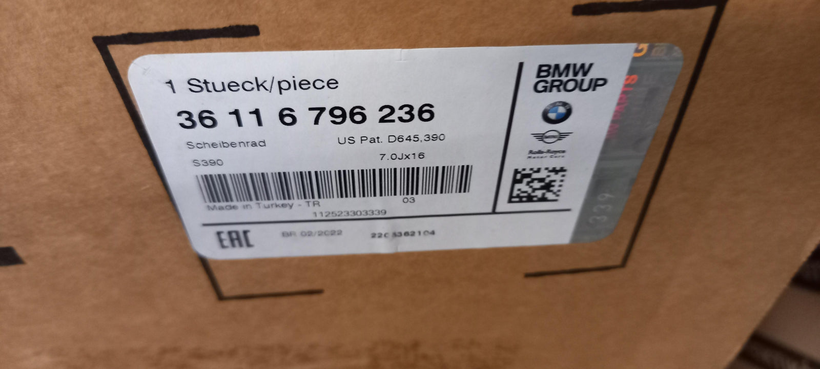 Original OE BMW Felge 36116796236