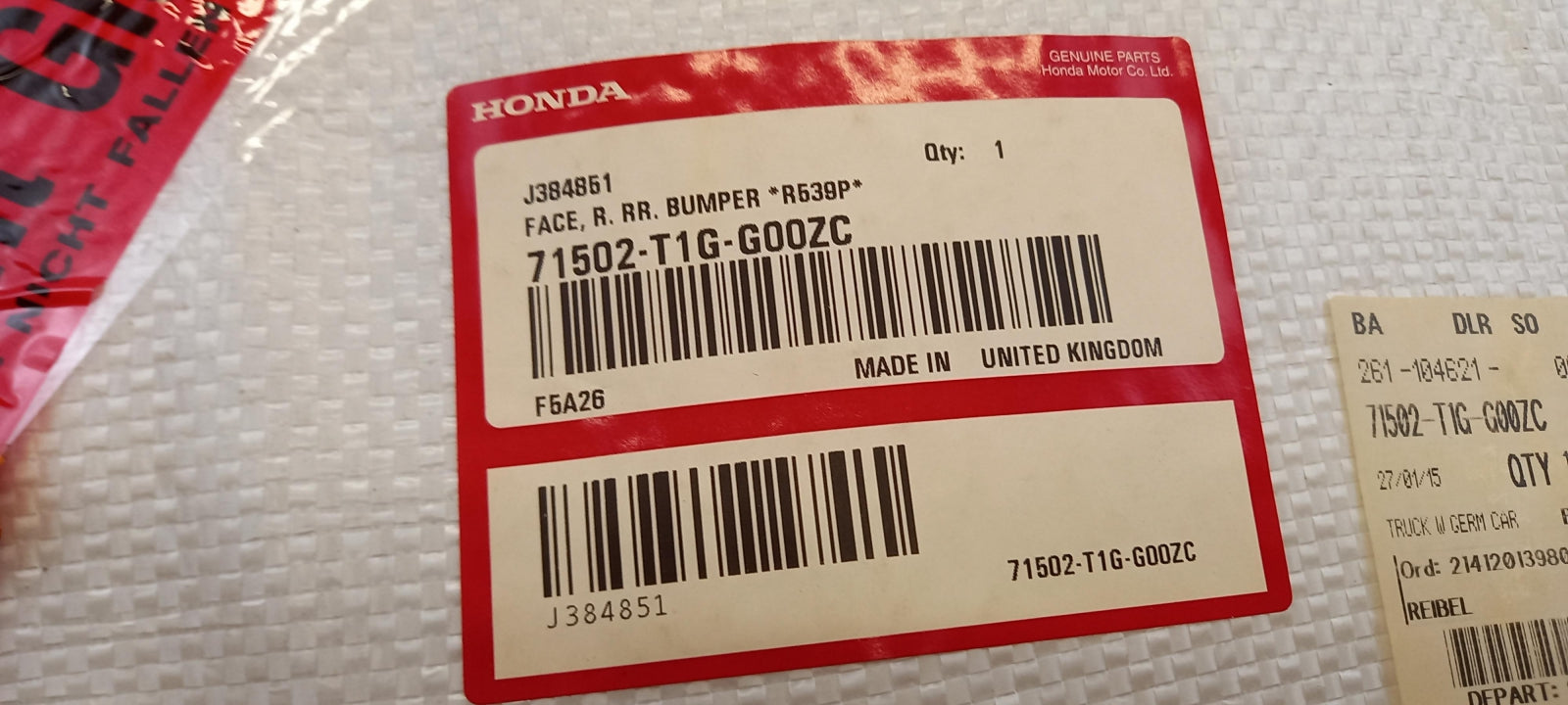 Original OE HONDA Stoßfängerabdeckung 71502T1GG00ZC