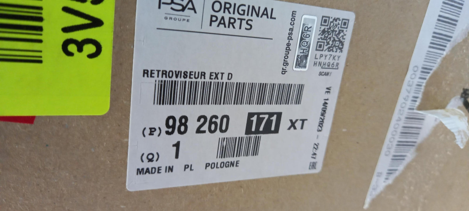 Original OE Peugeot Außenspiegel 98260171XT
