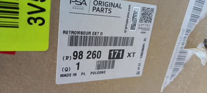 Original OE Peugeot Außenspiegel 98260171XT
