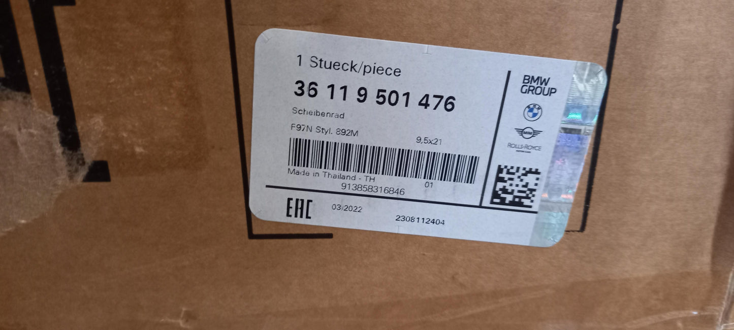 Original BMW X3M X4M Felge 21x9.5 ET:31 36119501476