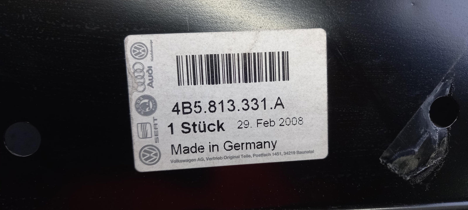 Original OE Volkswagen Heckblech Verstärkung 4B5813331A