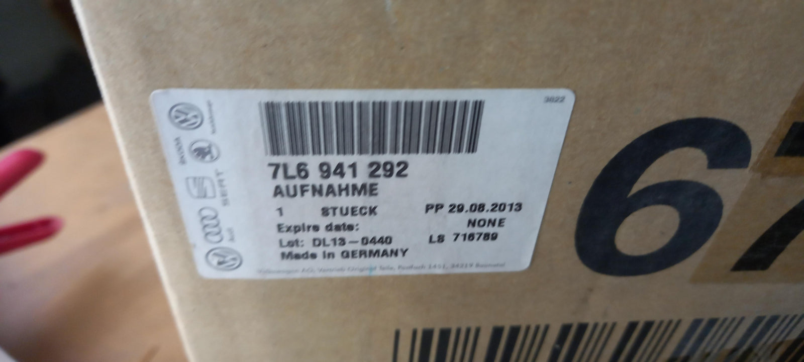 Original VOLKSWAGEN Touareg 2007 - 2010 Scheinwerferaufnahme Rechts 7L6941292
