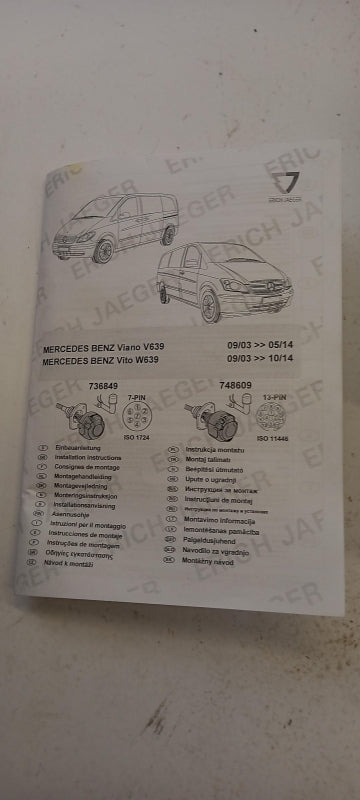 ERICH JAEGER Anhängerkupplung E-Satz für MERCEDES-BENZ Vito Viano W639 7P 736849