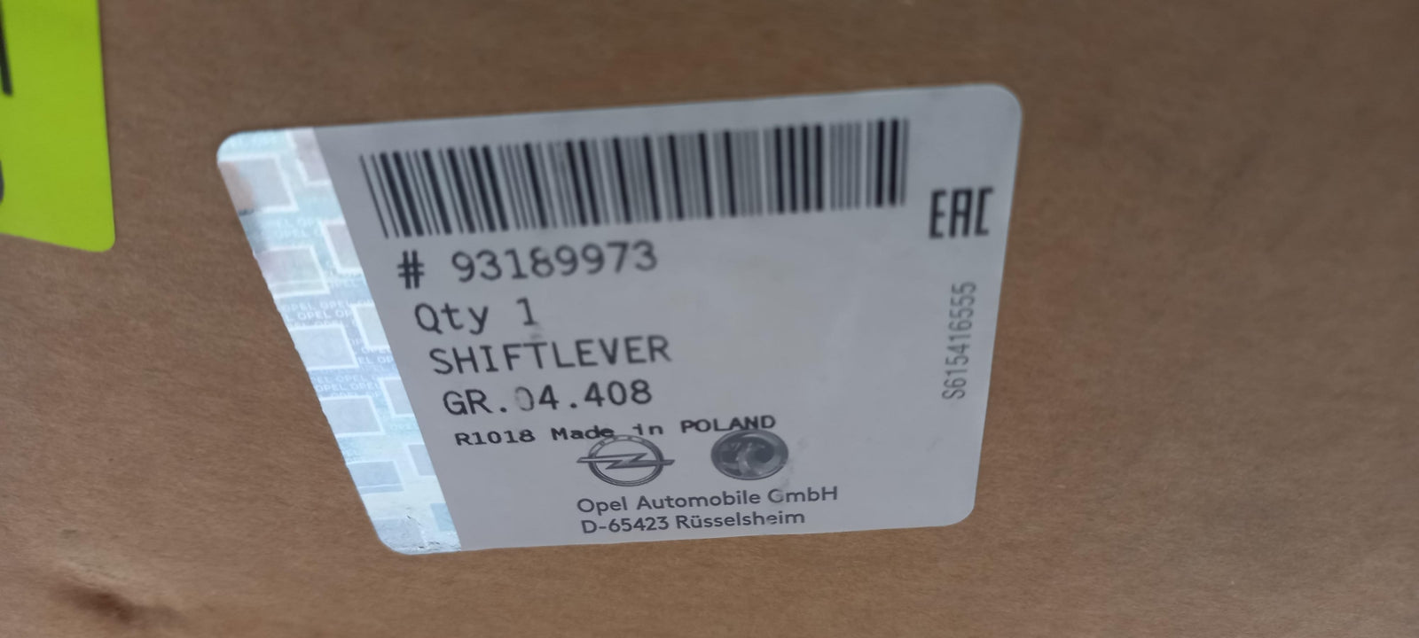 Original OPEL Corsa-D Corsa-E Adam Schalthebel 93189973