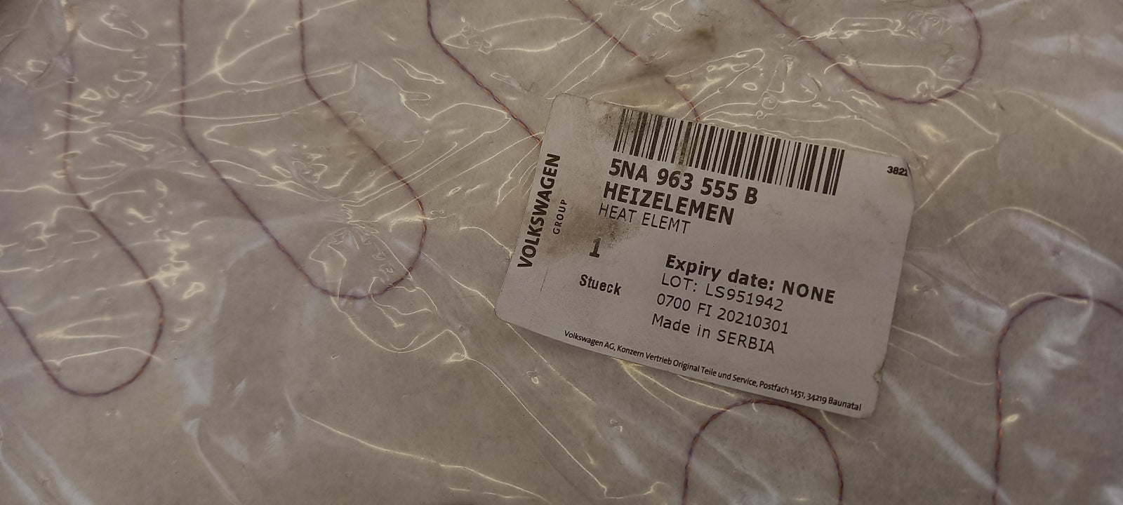 Original OE Volkswagen Sitzheizung 5NA963555B