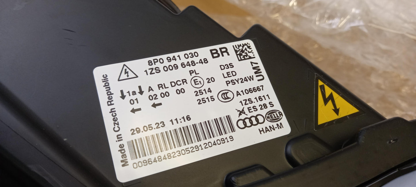 Original AUDI A3 8P 2008-2013 Scheinwerfer Rechts 8P0941030BR