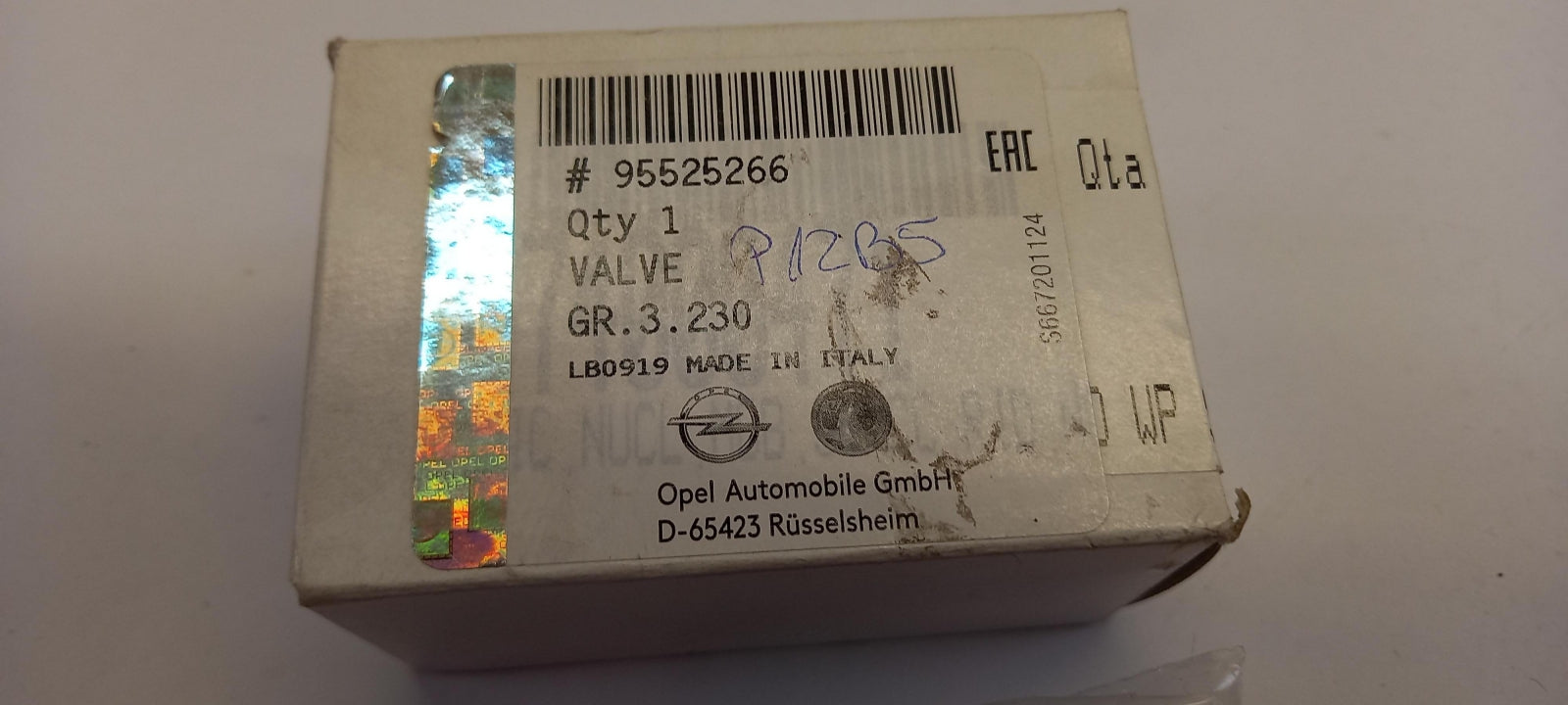 Original OPEL Astra-J Insignia-A Meriva-B Zafira-C Ventil LPG 1.4L 95525266