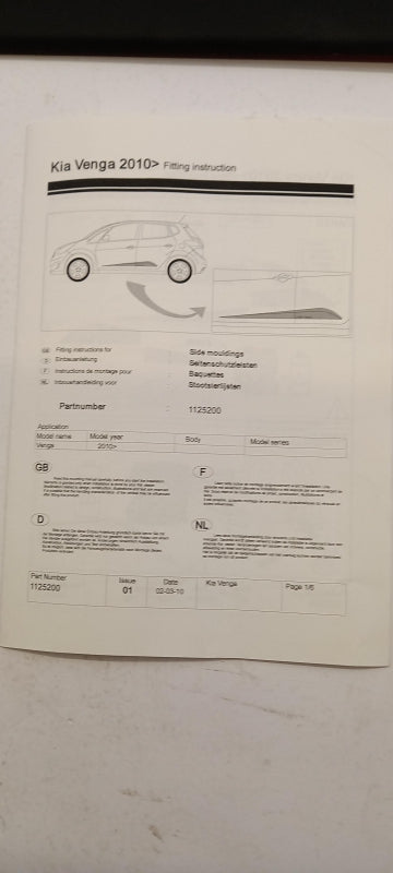 Original OE HYUNDAI/KIA Türzierleisten Satz 1P271SBA00