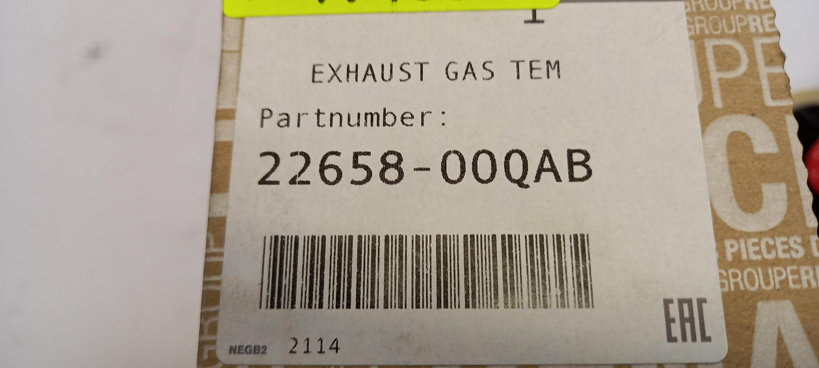Original OE NISSAN Abgastemperaturgeber 2265800QAB