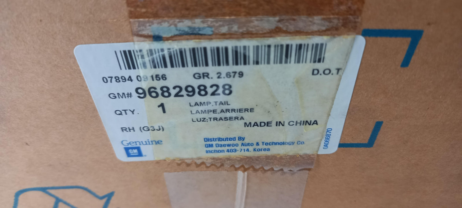 Original OE CHEVROLET Heckleuchte 96829828