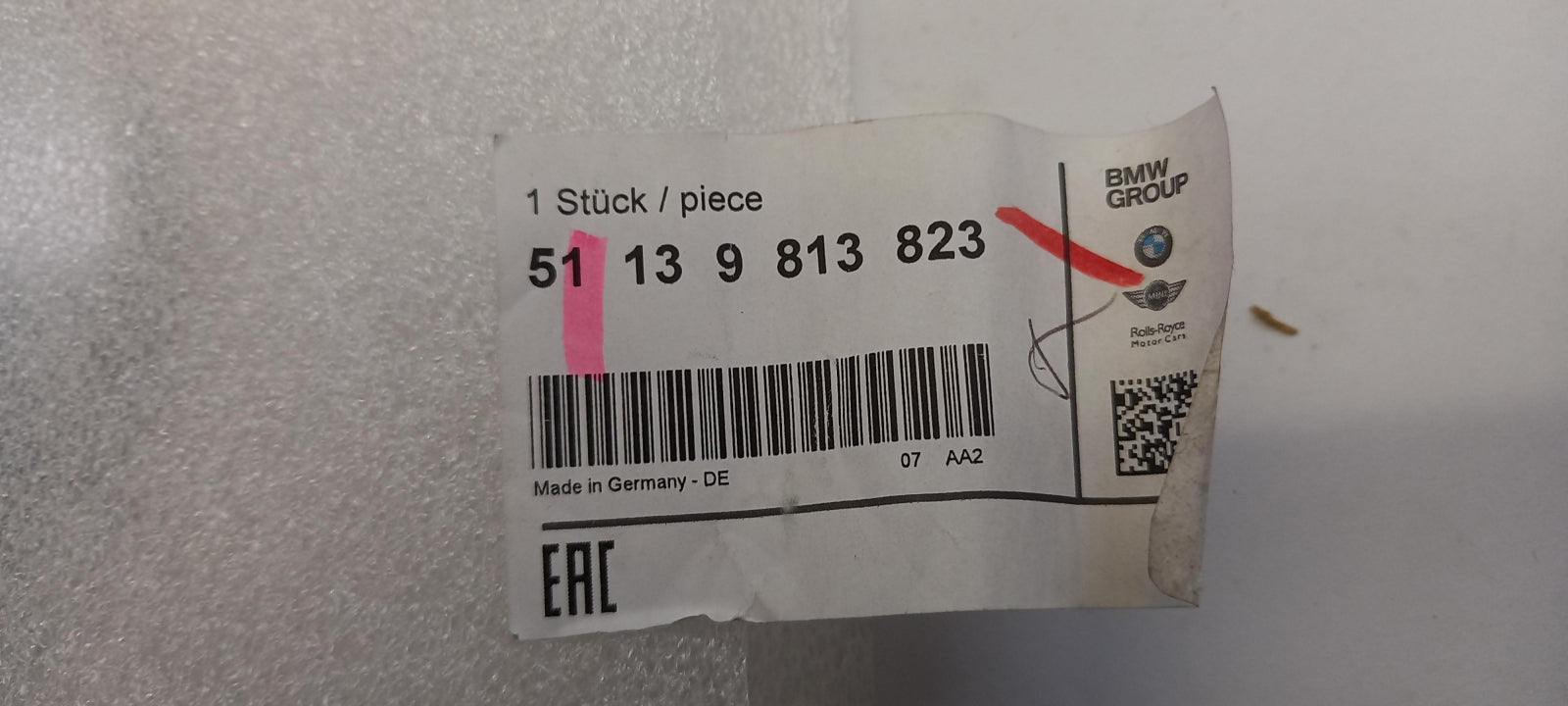 Original OE BMW Scheinwerfer Rahmen 51139813823