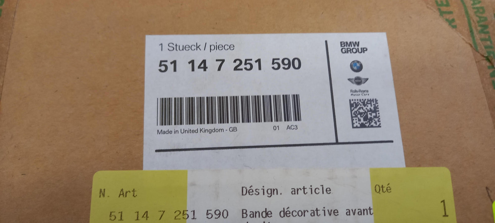 Original OE BMW Tür Zierleiste 51147251590