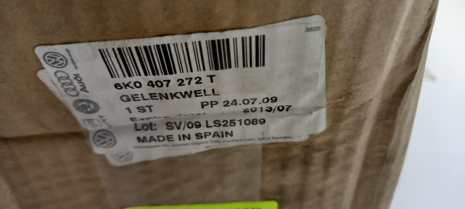 Original OE Volkswagen Antriebswelle 6K0407272T