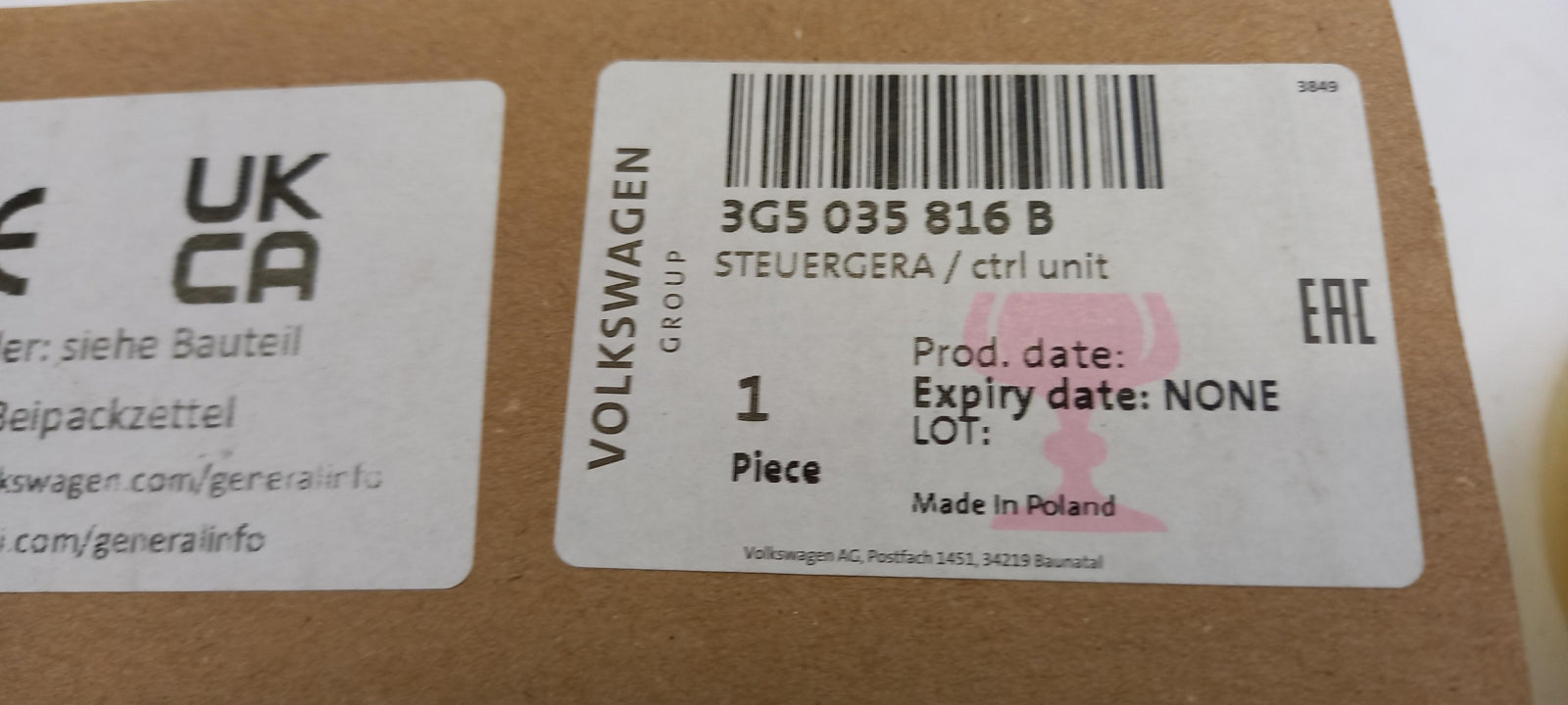 Original OE Volkswagen Multimedia Haupteinheit 3G5035816B