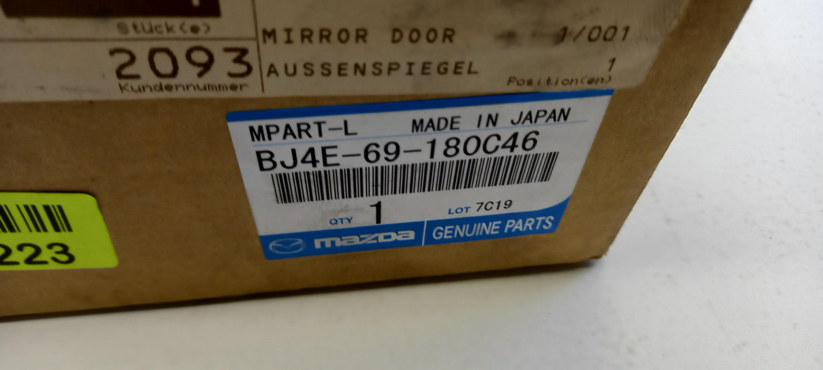 Original MAZDA 323 (1998-2003) Außenspiegel Rückspiegel Links BJ4E69180C46