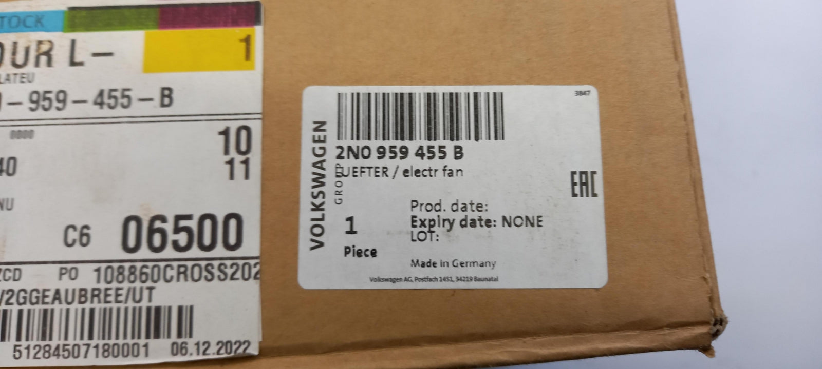 Original OE Volkswagen Motorkühlung Lüfter 2N0959455B