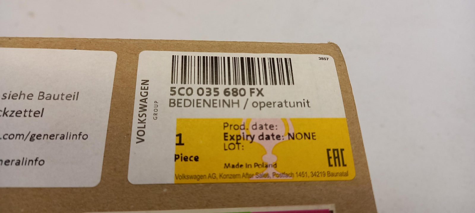 Original OE Volkswagen Multimedia Haupteinheit 5C0035680FX