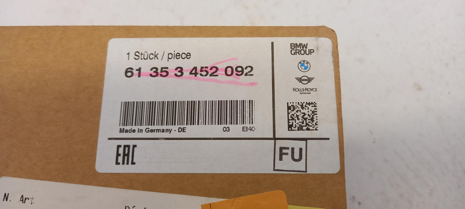 Original OE BMW Steuergerät 61353452092