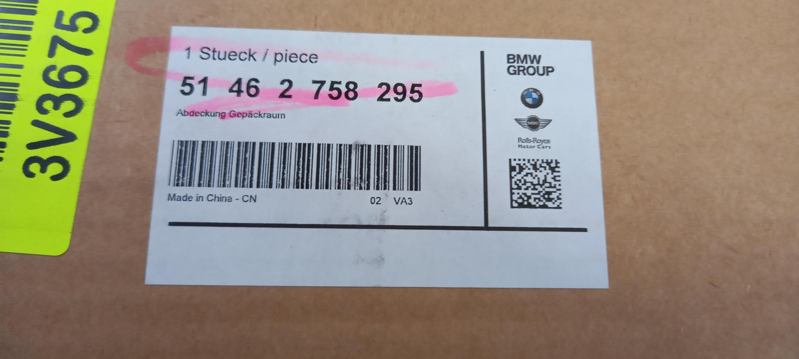 Original OE BMW Hutablage 51462758295