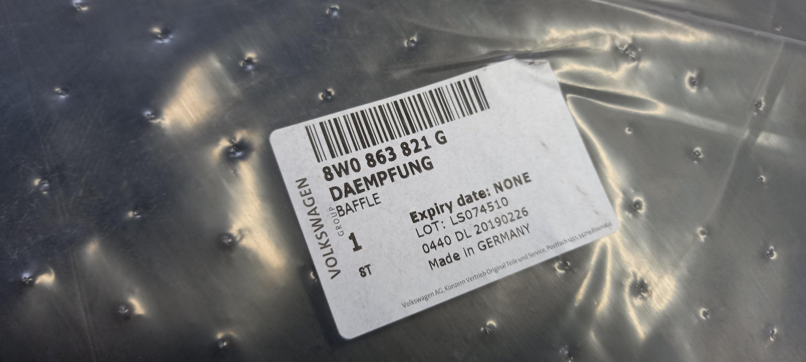 Original OE Volkswagen Unterfahrschutz 8W0863821G