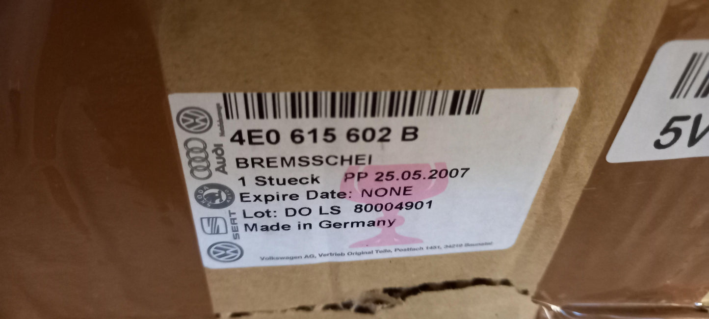 Original AUDI A8 4E RS6 4F Bremsscheibe keramik hinten rechts 4E0615602B