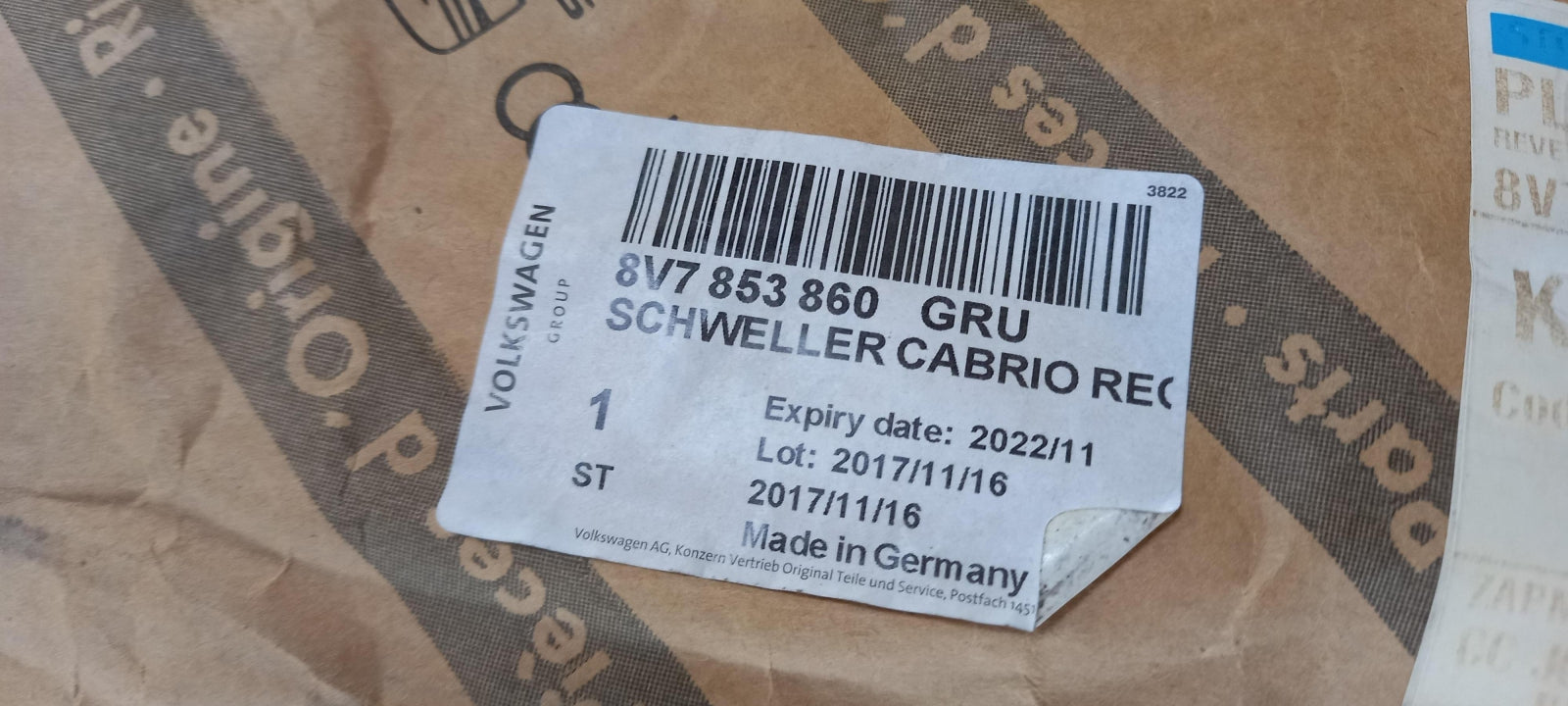 Original OE Volkswagen Türschwelle Abdeckung 8V7853860GRU