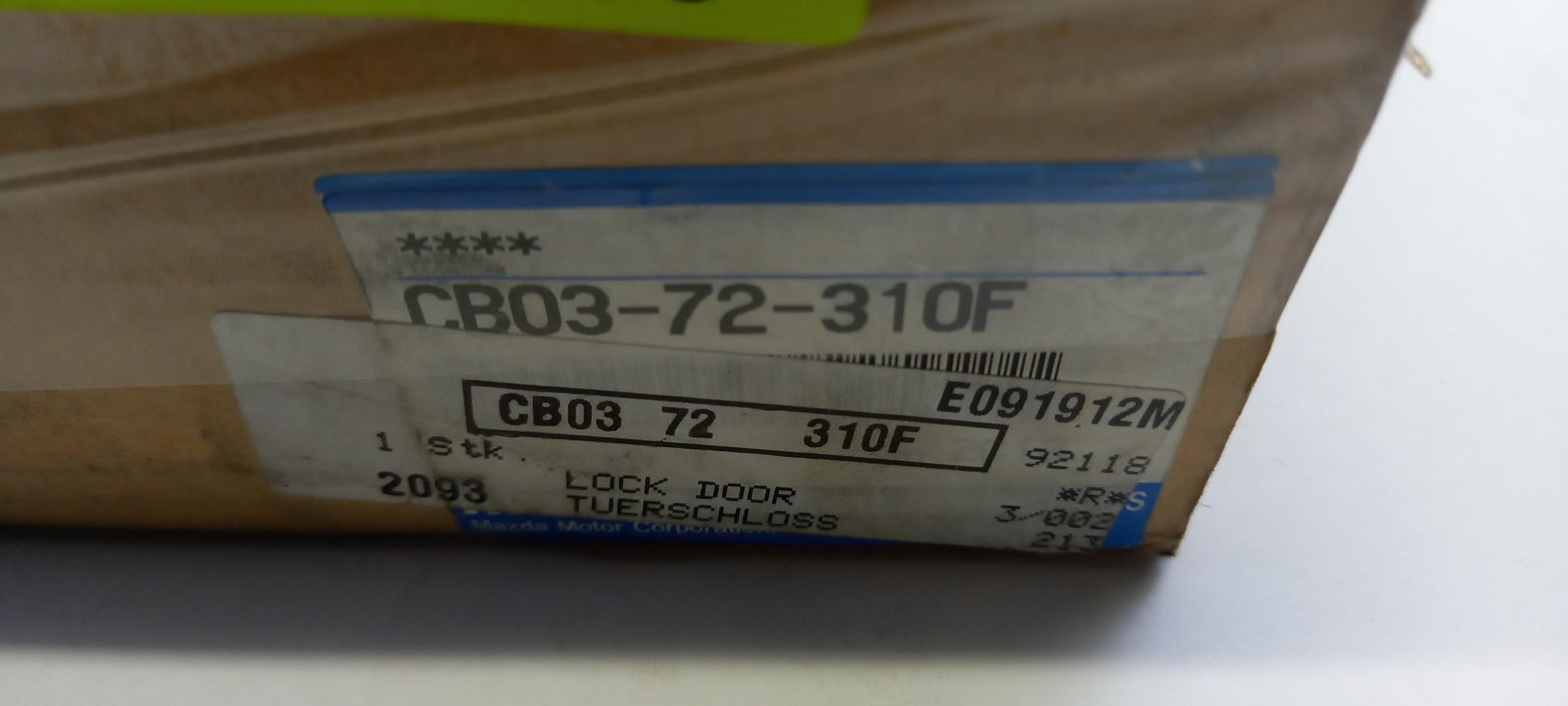 Original OE MAZDA Türschloss CB0372310F