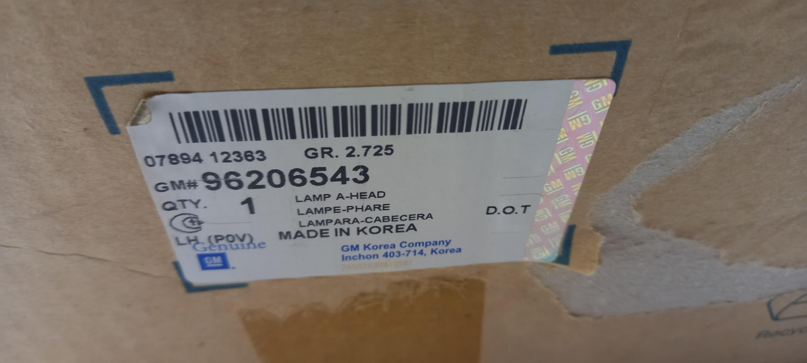 Original OE DAEWOO Scheinwerfer 96206543
