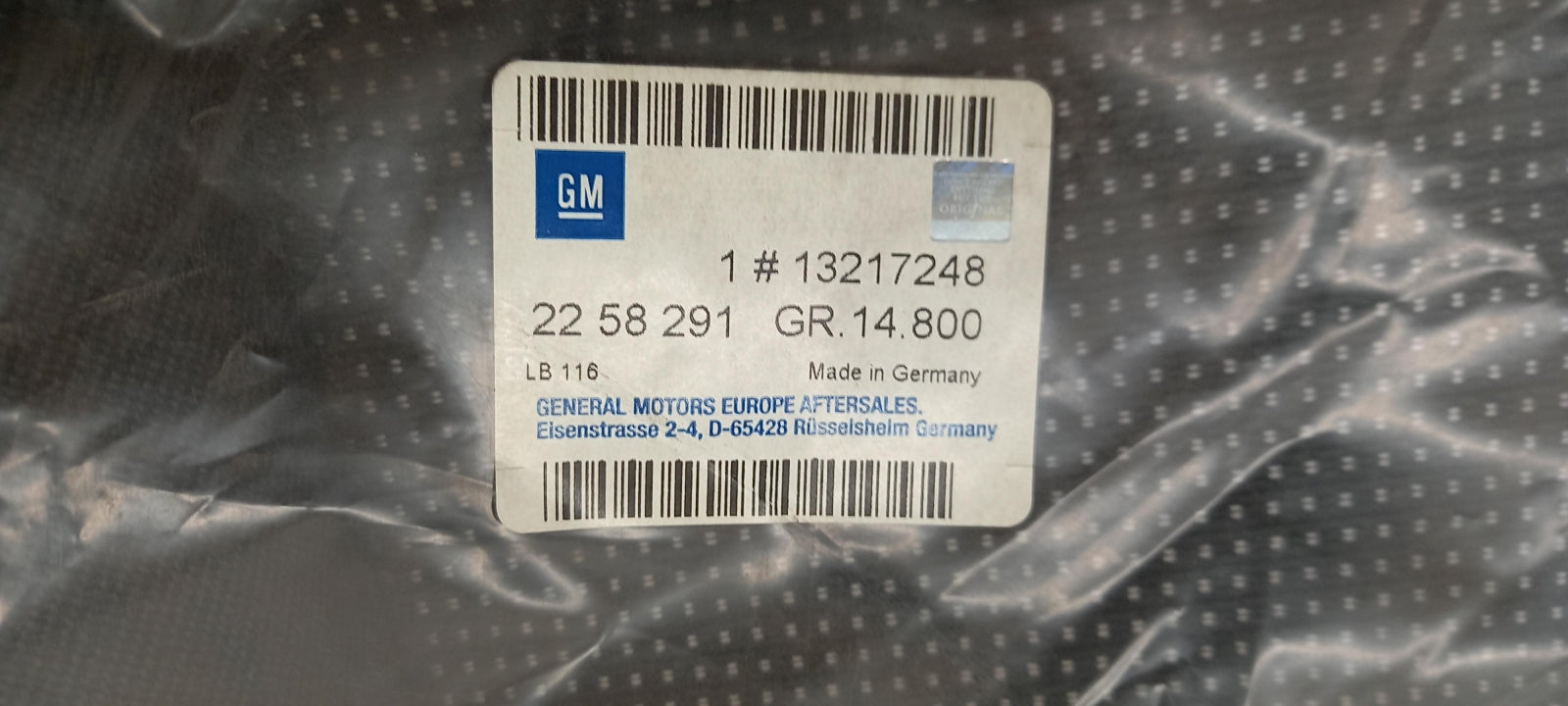 Original OE OPEL Sitzbezug 13217248
