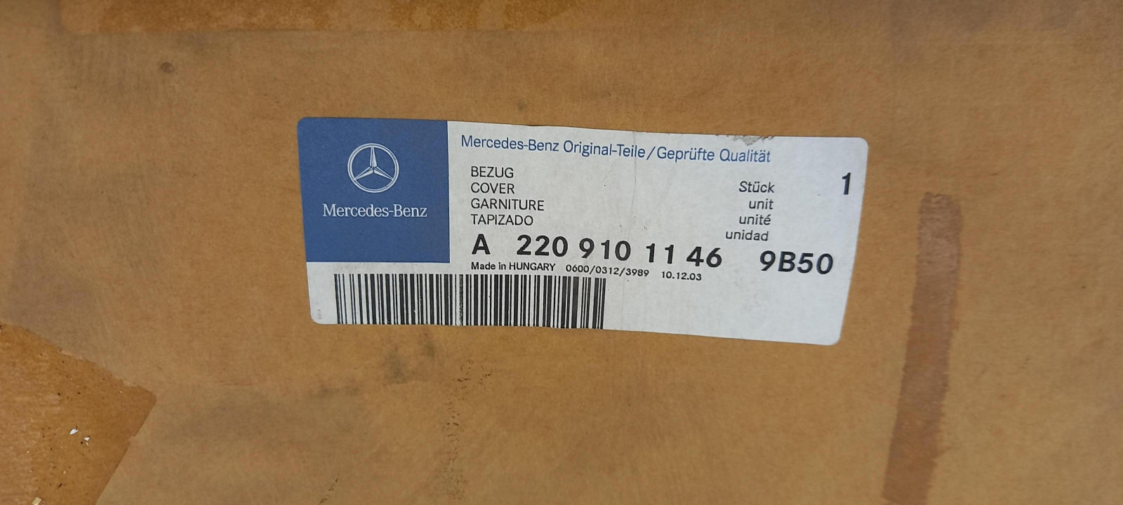 Original OE MERCEDES-BENZ Sitzbezug A22091011469B50