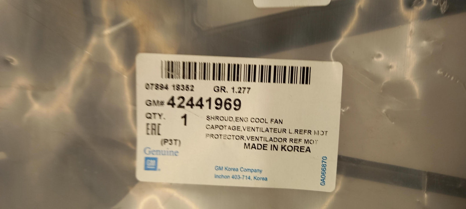 Original OE OPEL Lüfterzarge 42441969
