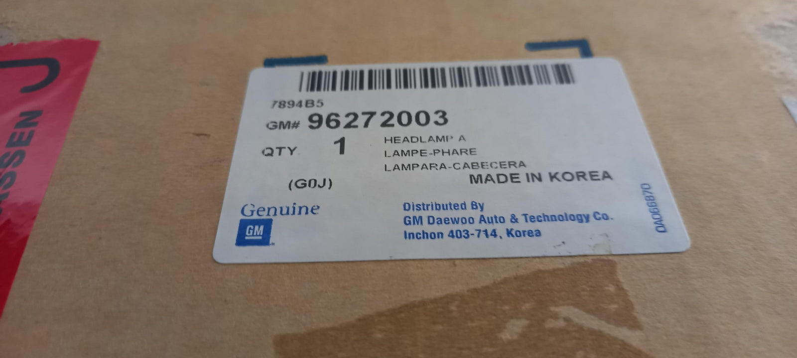 Original OE DAEWOO Scheinwerfer 96272003