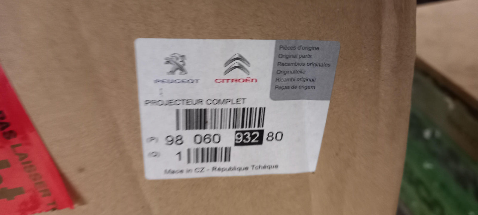 Original OE Peugeot Scheinwerfer 9806093280