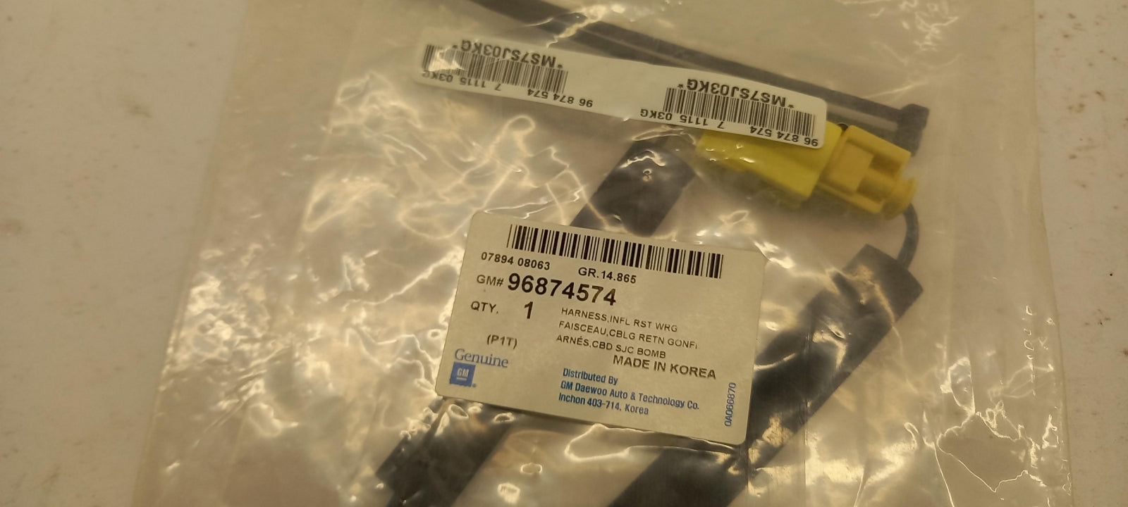 Original CHEVROLET Aveo (T300) 2009 - 2011 Kabel Stecker 96874574